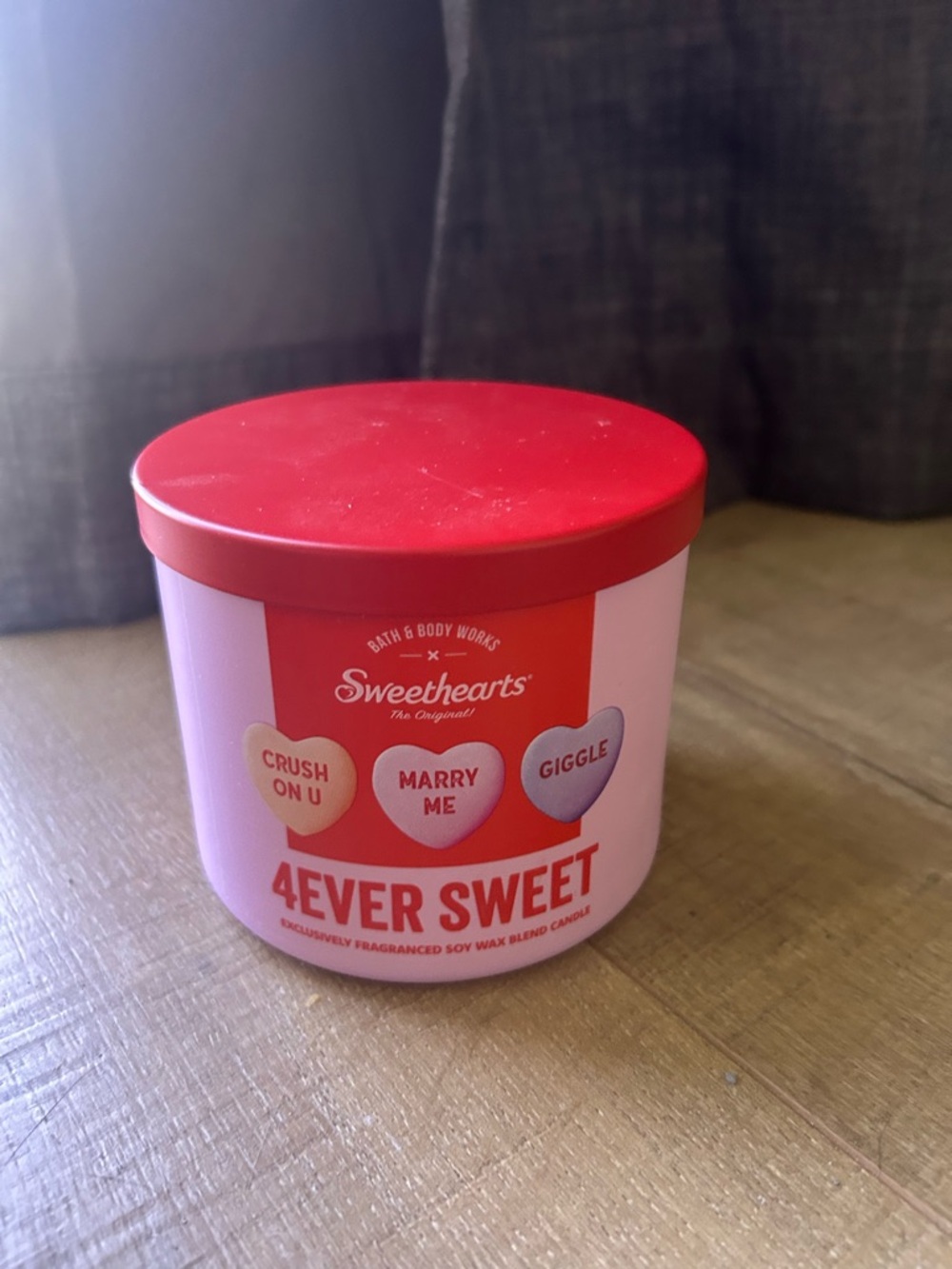 Bath & Body Works Pink Candle with Red Lid - 4EVER SWEET